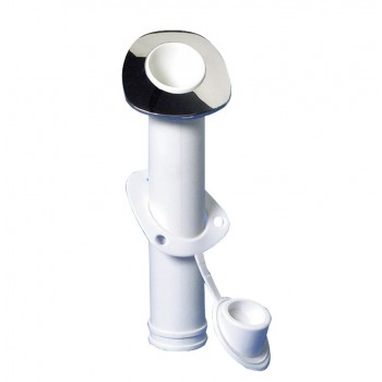 Portacanna da incasso con flangia inox, inclinazione 60°